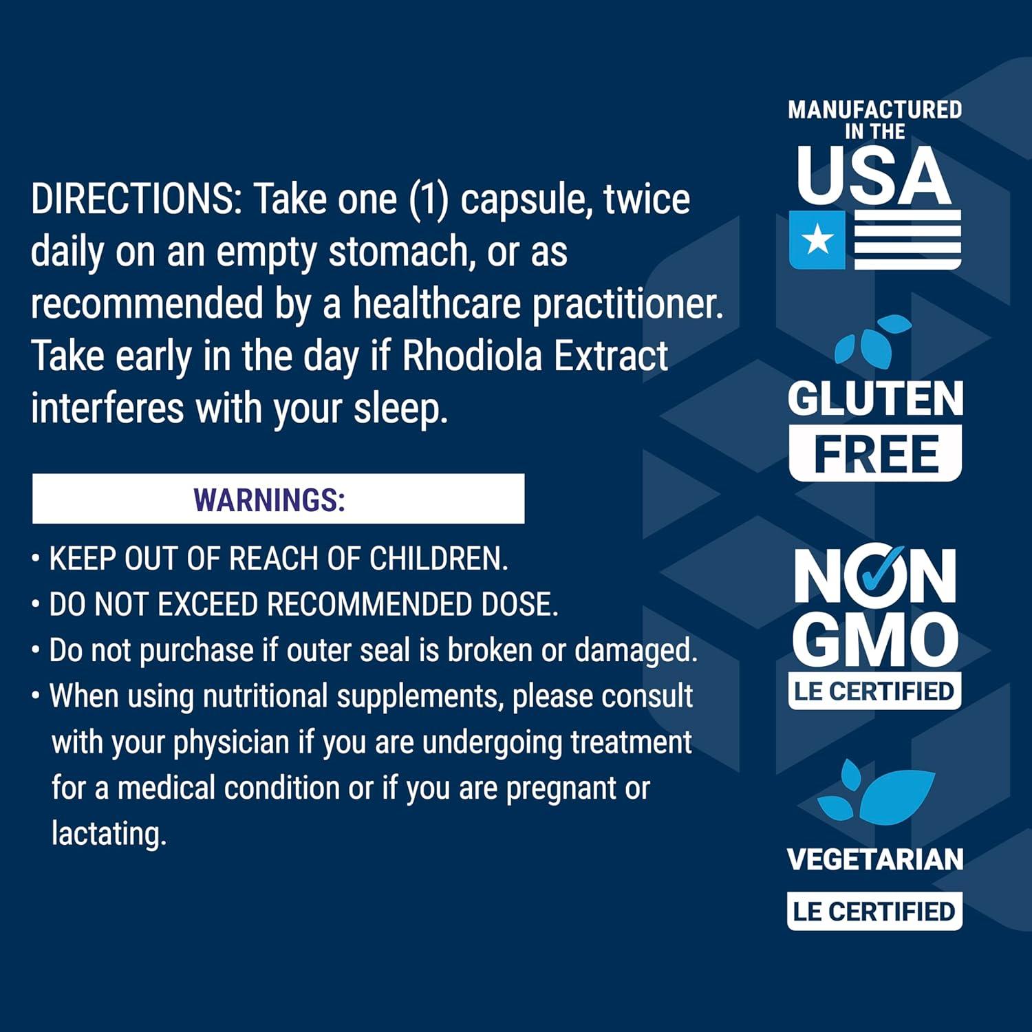 imageLife Extension Rhodiola Extract Rhodiola rosea Supplement standardized Extract Promotes Physical and Mental Performance GlutenFree NonGMO Vegetarian 250 mg 60 Capsules60 Count Pack of 1