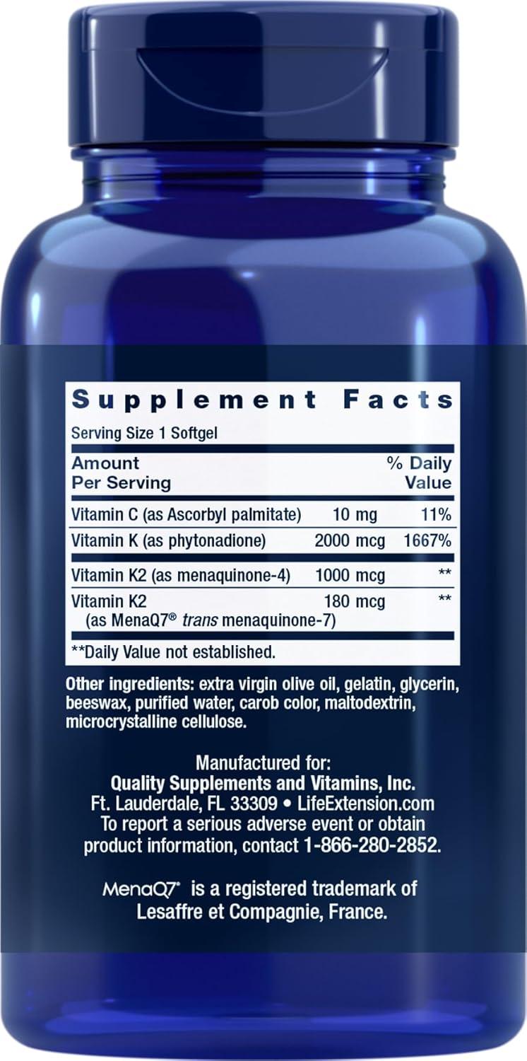 imageLife Extension Super K 150 Softgels with Vitamin K1 and K2  MK4 amp MK7