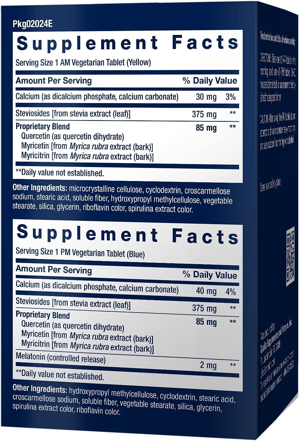imageLife Extension Triple Action Blood Pressure Heart Health Supplement quercetin stevia Extract melatonin Morning and Night Support GlutenFree NonGMO Vegetarian 60 Tablets