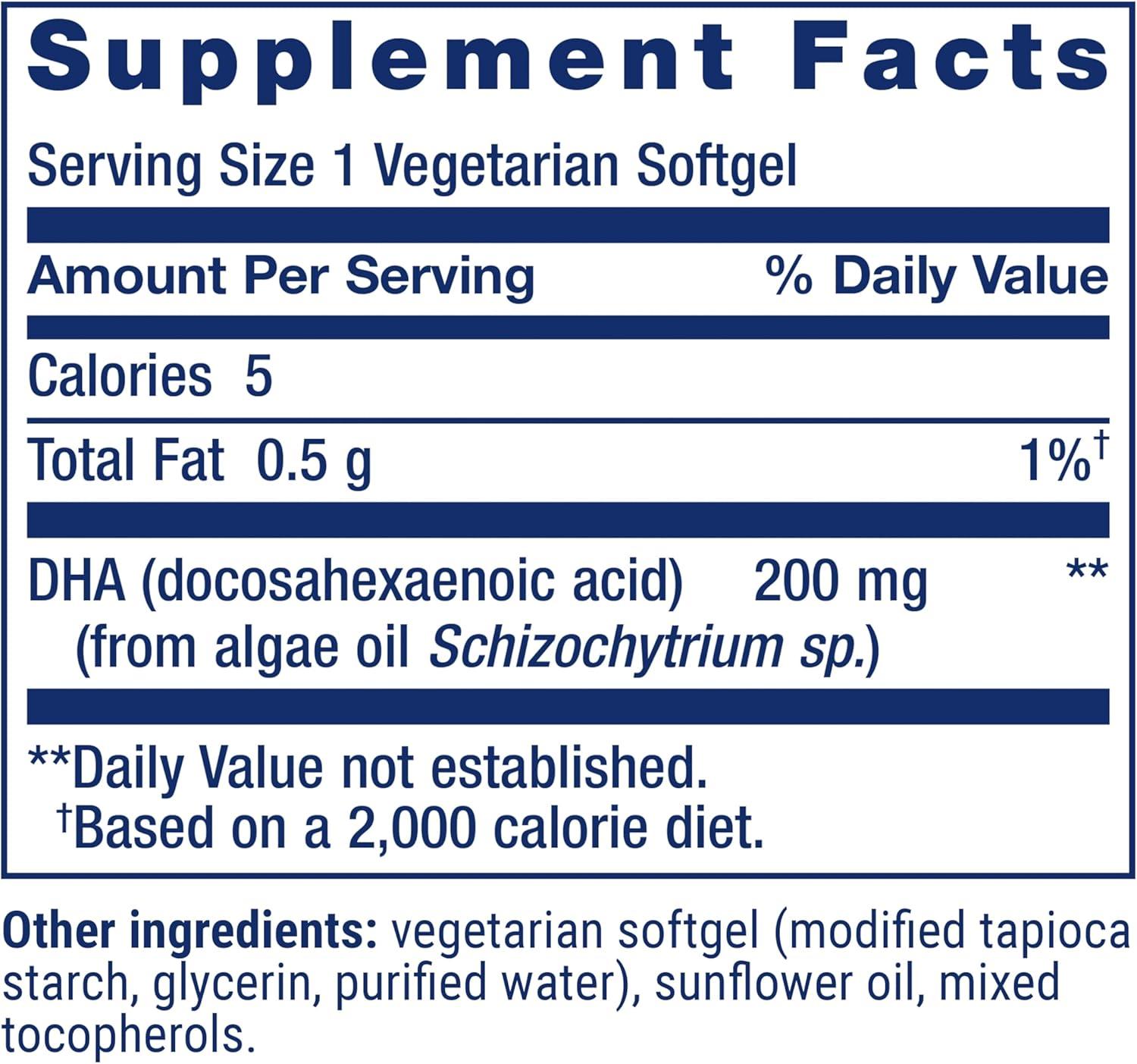 imageLife Extension Vegetarian DHA Omega3 from Algae for cognition Mood amp Eye Health GlutenFree NonGMO Vegan 30 softgels