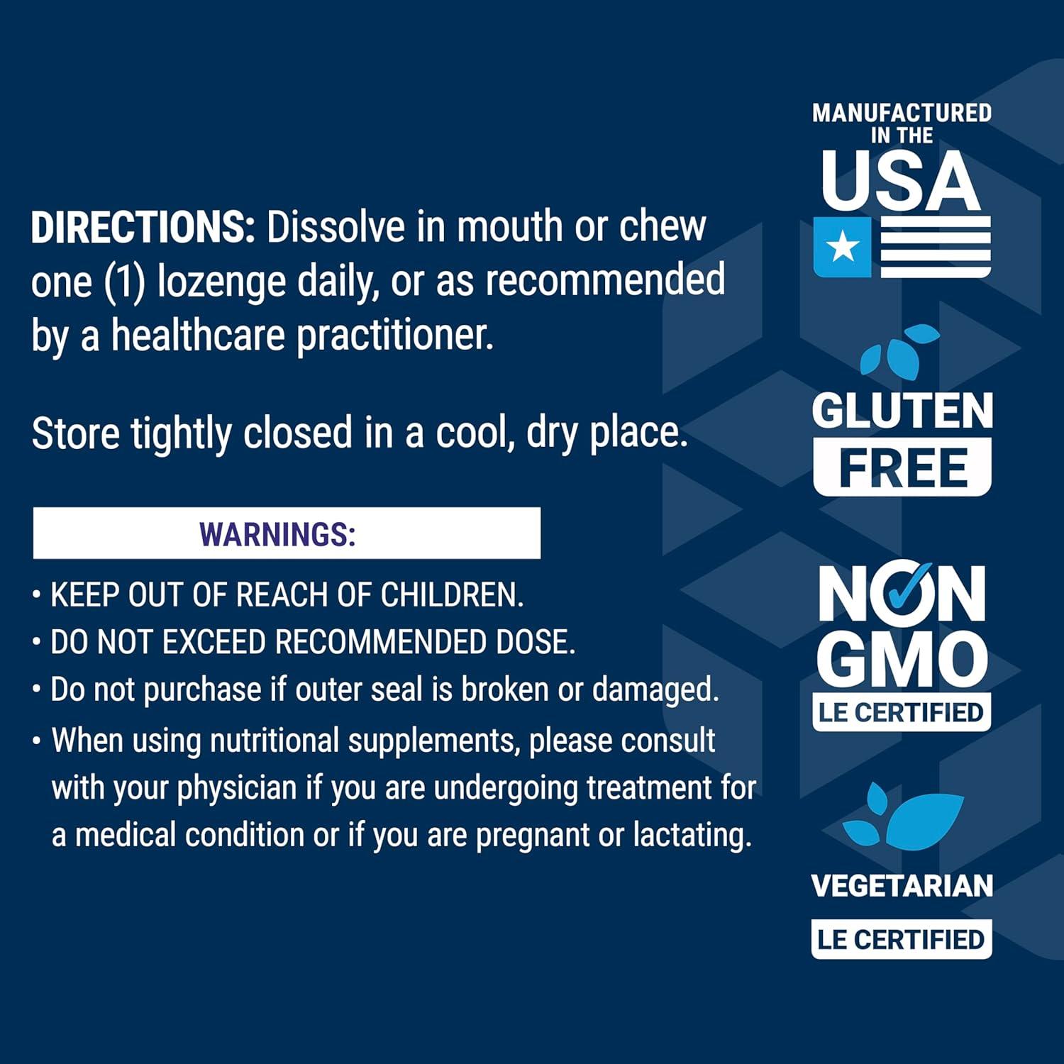 imageLife Extension Vitamin B12 Methylcobalamin Nerve Health Supplement Cognitive Support Energy Vitamin methylcobalamin B12 5 mg QuickDissolving GlutenFree NonGMO Vegetarian 60 lozenges100 Count Pack of 1