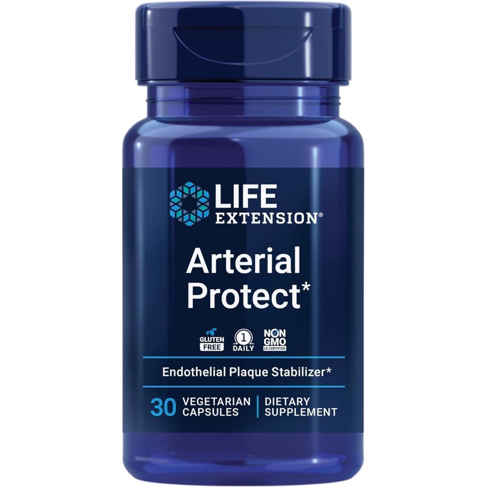 imageLife Extension Arterial Protect  Blood Pressure Supplement for Heart Health  with gotu kola and Pycnogenol Dried French Maritime Pine bark extracts  GlutenFree NonGMO Vegetarian  30 CapsulesStandard Packaging