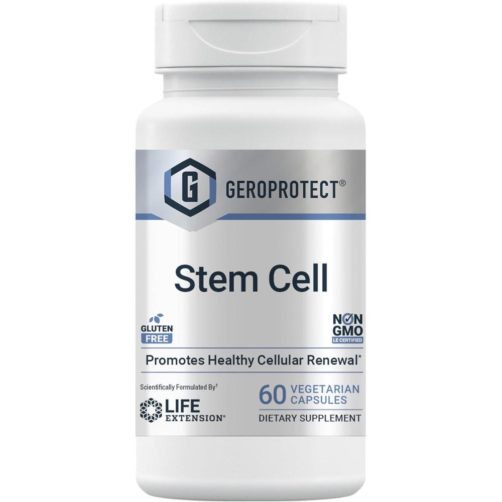 imageLife Extension GEROPROTECT Stem Cell Promotes Healthy Cellular Renewal kokum Extract Transresveratrol Gluten Free NonGMO Vegetarian 60 Capsules