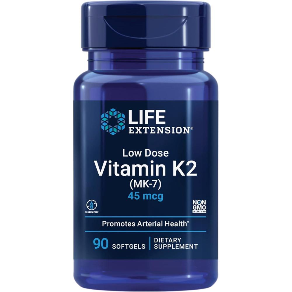 imageLife Extension Low Dose Vitamin K2  Supports Arterial Health  NonGMO GlutenFree  90 SoftgelsVitamin