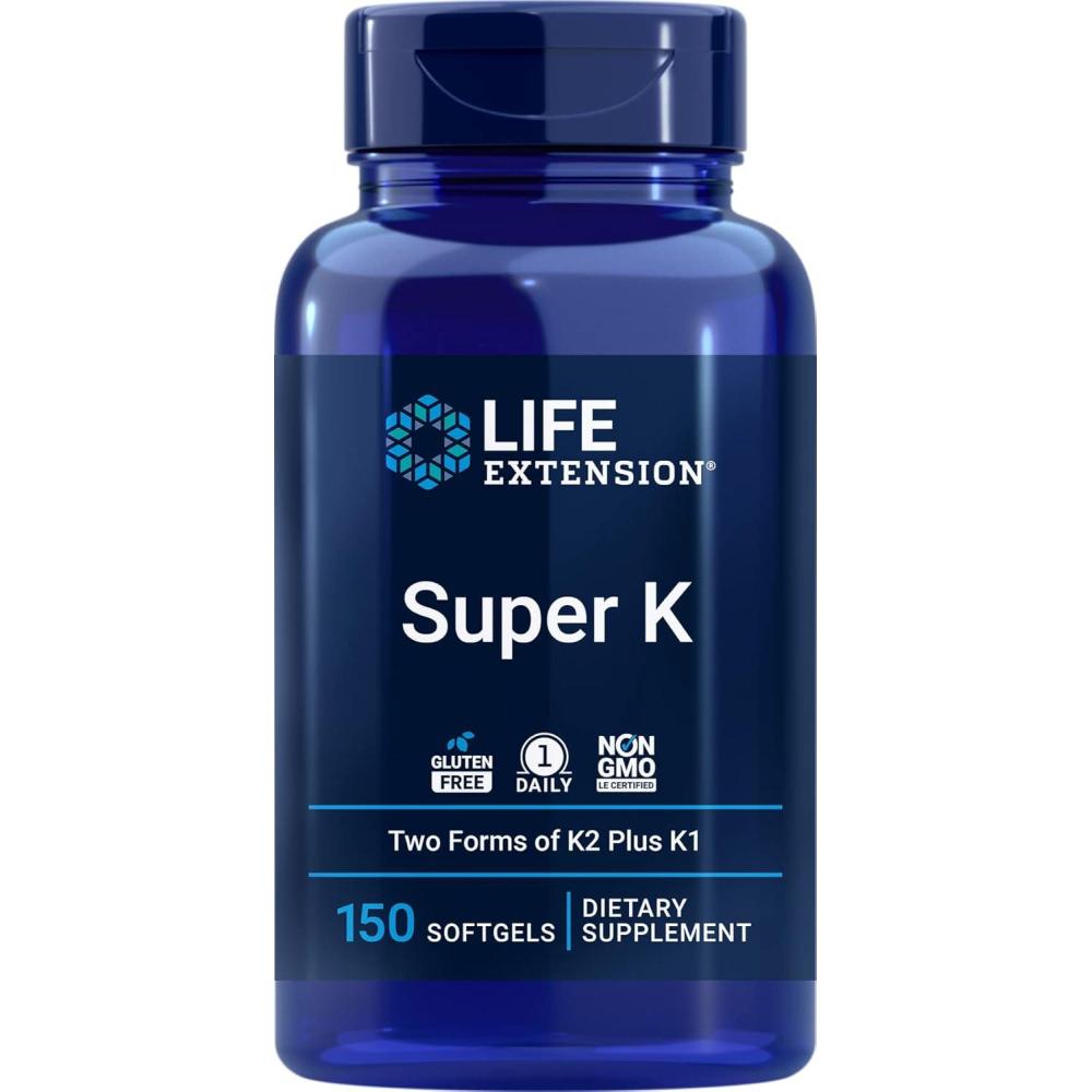 imageLife Extension Super K 150 Softgels with Vitamin K1 and K2  MK4 amp MK7