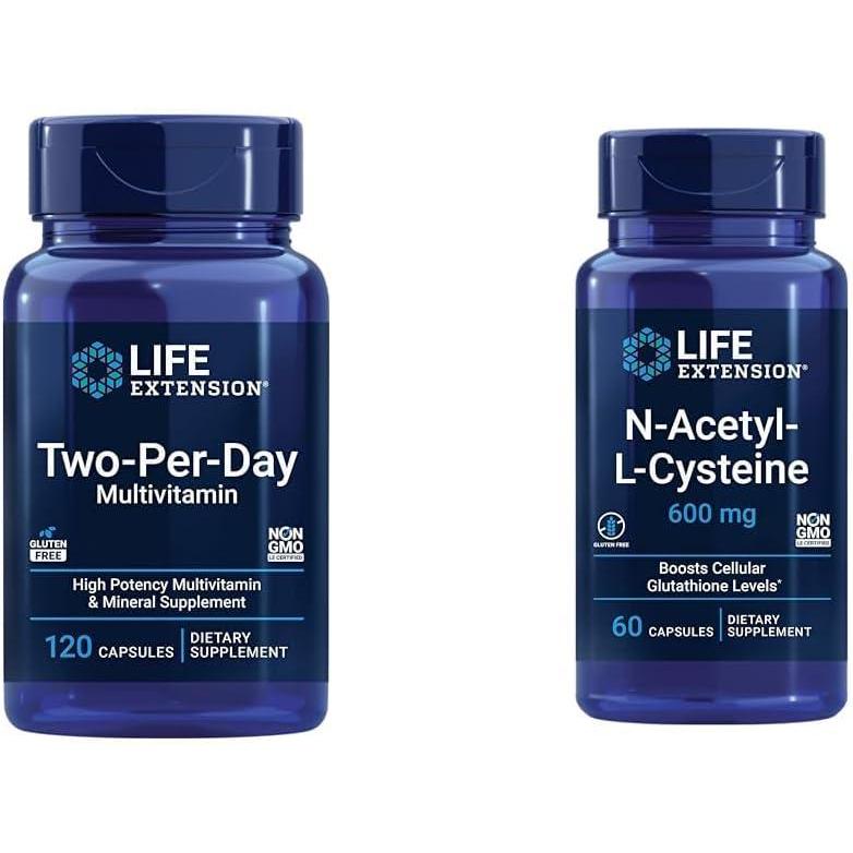 imageLife Extension TwoPerDay Multivitamin  Packed with Over 25 Vitamins Minerals amp Extracts Vitamins B6 C D  Zinc  TwoMonth Supply  NonGMO GlutenFree  120 TabletsUnflavored  NAC