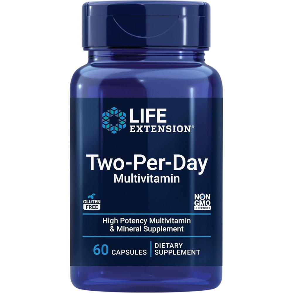 imageLife Extension TwoPerDay Multivitamin Packed with Over 25 Vitamins Minerals amp Extracts Vitamins B6 C D Zinc TwoMonth Supply NonGMO GlutenFree 120 TabletsUnflavored