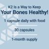 Life Extension Mega Vitamin K2 High Potency for Strong Bones, clinically Studied 45 mg K2 Dosage, Promotes Healthy Bone Density, Gluten-Free, Non-GMO, 30 Capsules