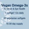 Life Extension Vegetarian DHA, Omega-3 from Algae for cognition, Mood & Eye Health, Gluten-Free, Non-GMO, Vegan, 30 softgels