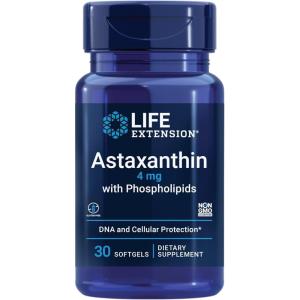 Life Extension Astaxanthin with Phospholipids – Antioxidant Support, Eye Health – Algae-Derived – Gluten-Free, Non-GMO – 30 Softgels(Astaxanthin)