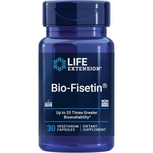 Life Extension Bio-Fisetin, Fisetin, galactomannans from Fenugreek Seed, Cellular Health, Cognitive Health, Longevity, Gluten-Free, Vegetarian, Non-GMO, 30 Vegetarian Capsules(Bio-Fisetin)