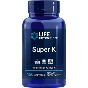 Life Extension Super K, 150 Softgels, with Vitamin K1 and K2 – MK4 & MK7