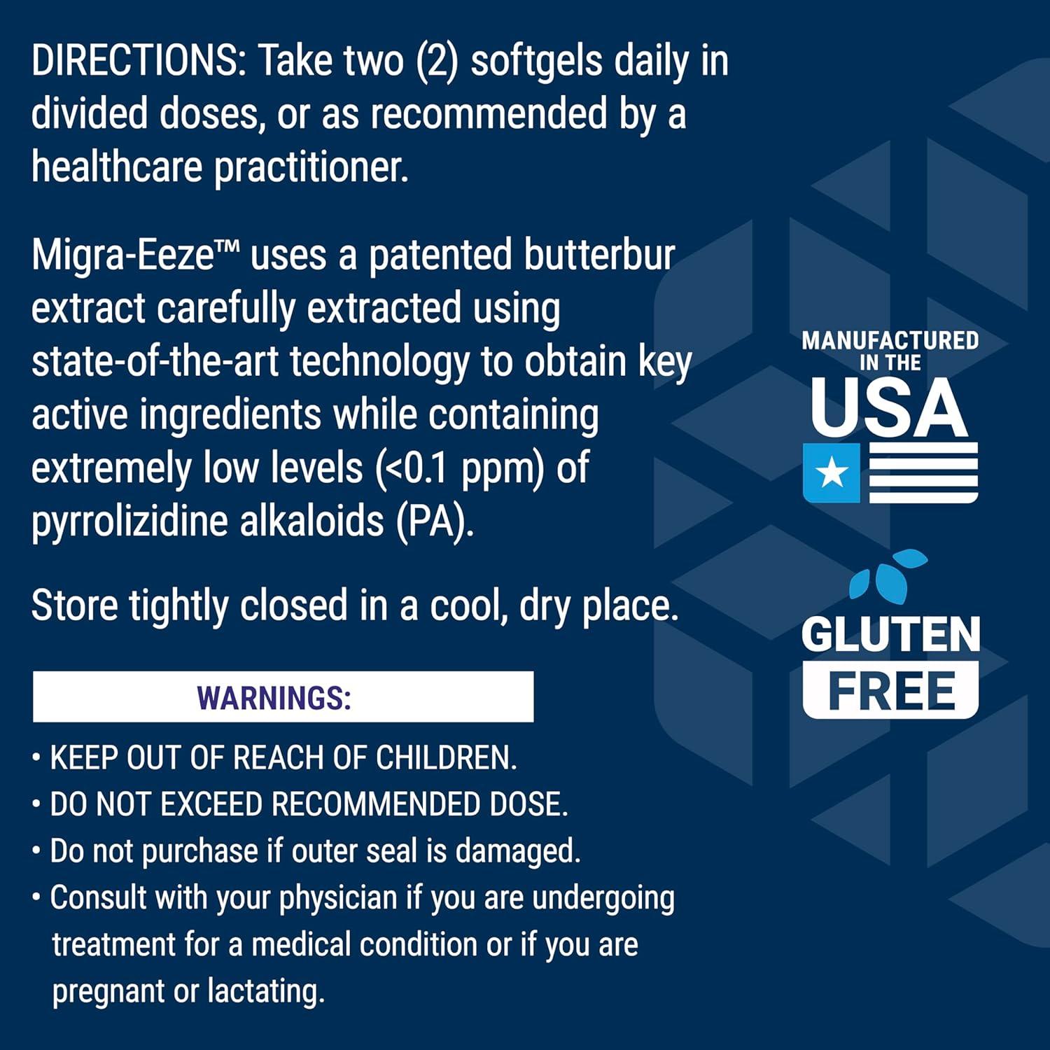 imageLife Extension MigraEeze Butterbur Root Extract with Vitamin B2 Riboflavin amp Ginger Supplement Formula to Ease Head Discomfort GlutenFree 60 Softgels60 Count Pack of 1
