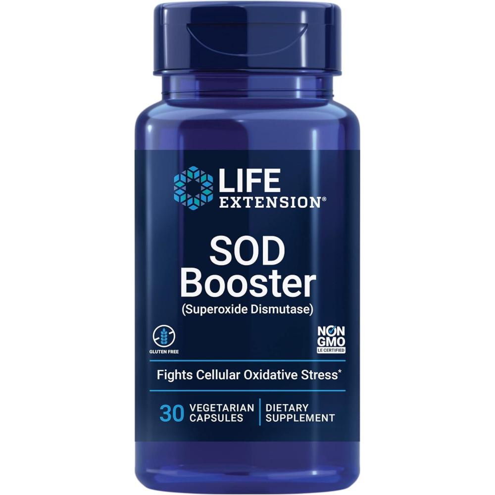 imageLife Extension SOD Booster Promotes SOD Superoxide dismutase Production for Liver Health amp Detox Helps Protect Cells from Cellular Stress GlutenFree NonGMO Vegetarian 30 Capsules