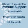 Life Extension Black Elderberry + Vitamin C, Everyday Immune Support from Elderberry & Vitamin C, Gluten Free, Non-GMO, Vegetarian, 60 Capsules