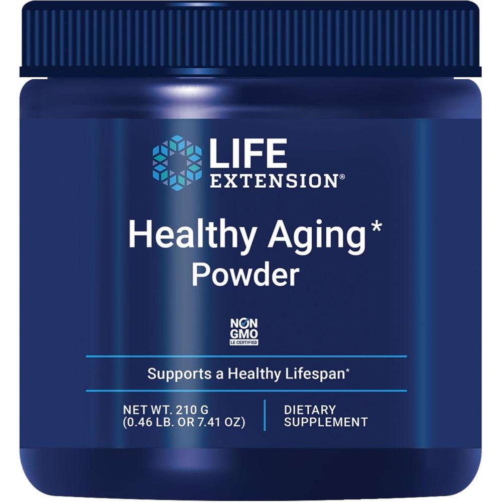 imageLife Extension Healthy Aging Powder Healthy Aging Supplement Heart Health Brain Health Exercise Performance Taurine Lithium spermidine Powder Blend NonGMO Vegetarian 30 Servings