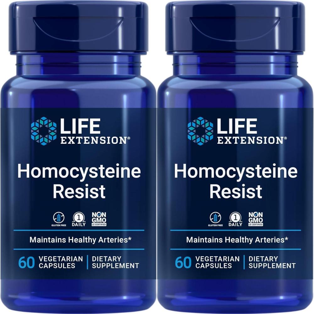 imageLife Extension Homocysteine Resist Vegetarian Capsules 60 Count60 Count Pack of 2