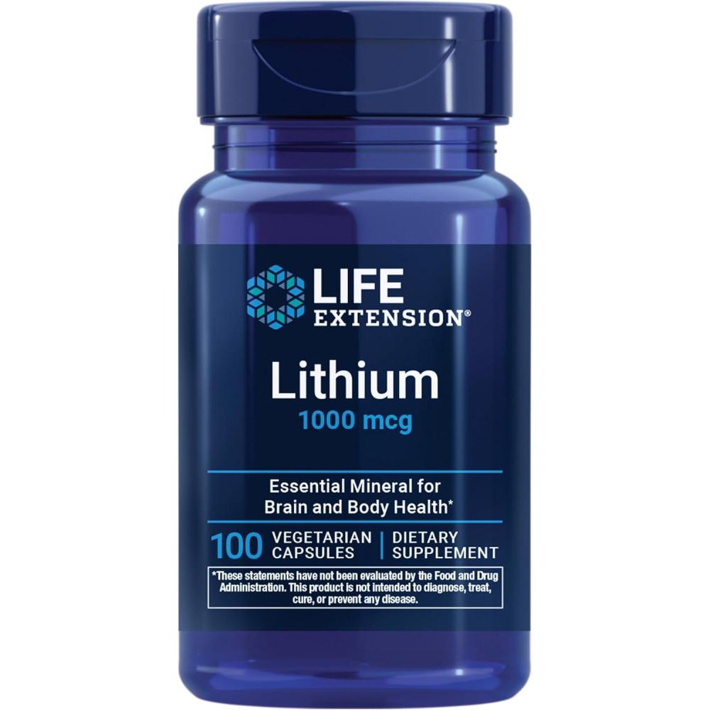 imageLife Extension Lithium 1000 mcg  Lithium Orotate  Helps Maintain Cognitive Function amp Memory  LowDose Formula  NonGMO GlutenFree Vegetarian  100 CapsulesLithium
