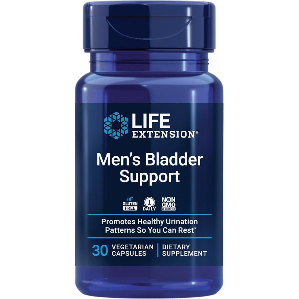 imageLife Extension Mens Bladder Support melatonin betasitosterol lycopene Nighttime Urination Sleep Patterns Prostate Health Bladder Support Gluten Free NonGMO Vegetarian 30 Capsules
