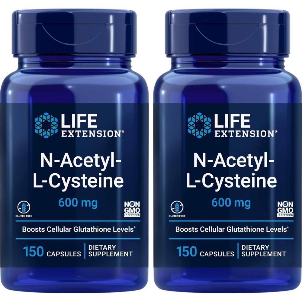 imageLife Extension NAcetylLCysteine NAC 600mg 150 Capsules150 Count Pack of 2