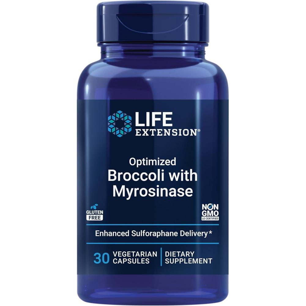 imageLife Extension Optimized Broccoli with Myrosinase Liver and Detox Supplement Advanced bioavailable OnceDaily NonGMO Vegetarian GlutenFree 30 Capsules