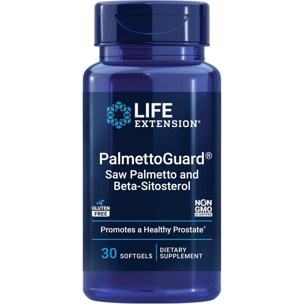 imageLife Extension PalmettoGuard Saw Palmetto amp BetaSitosterol  Supports Healthy Prostate Function amp Hormone Metabolism Health  Supplements for Men  GlutenFree NonGMO  30 softgels
