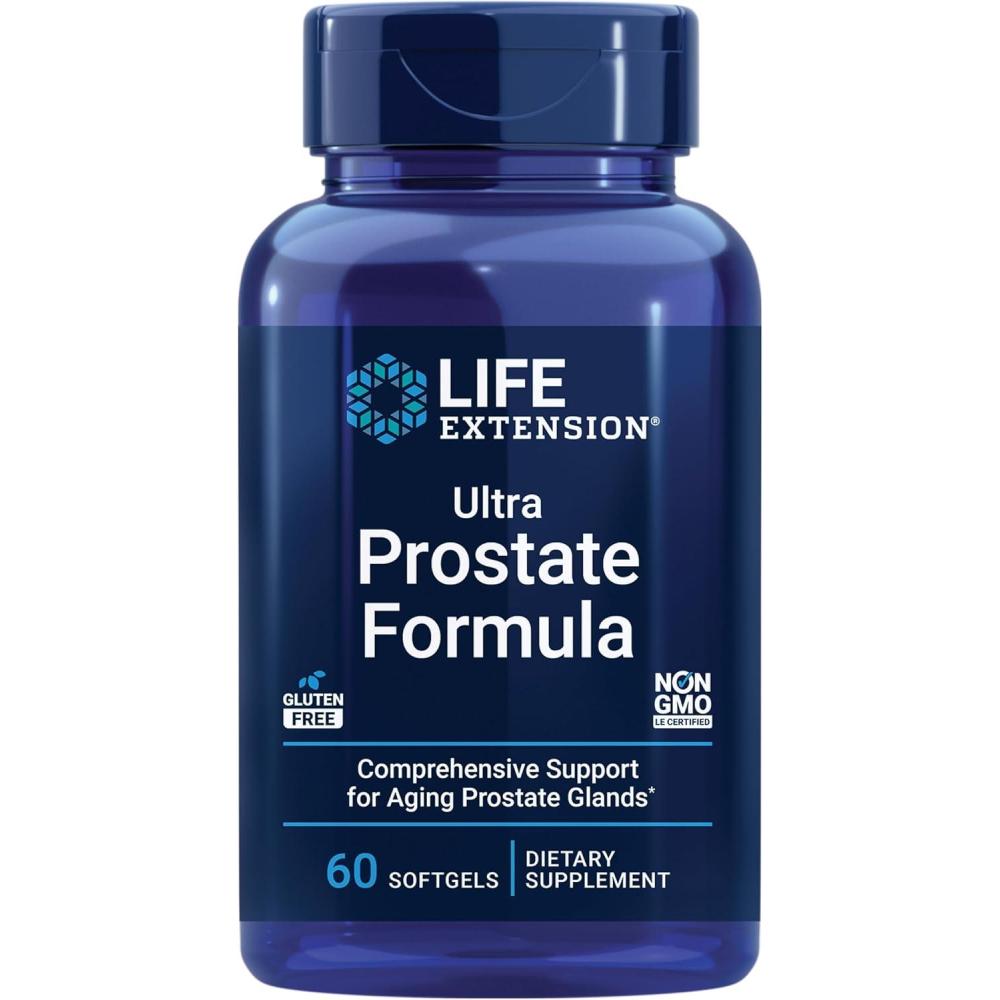 imageLife Extension Ultra Prostate Formula Saw Palmetto for Men pygeum stinging Nettle Root lycopene Prostate Health Urination Flow PSA NonGMO GlutenFree 60 softgelsNutritional Supplement