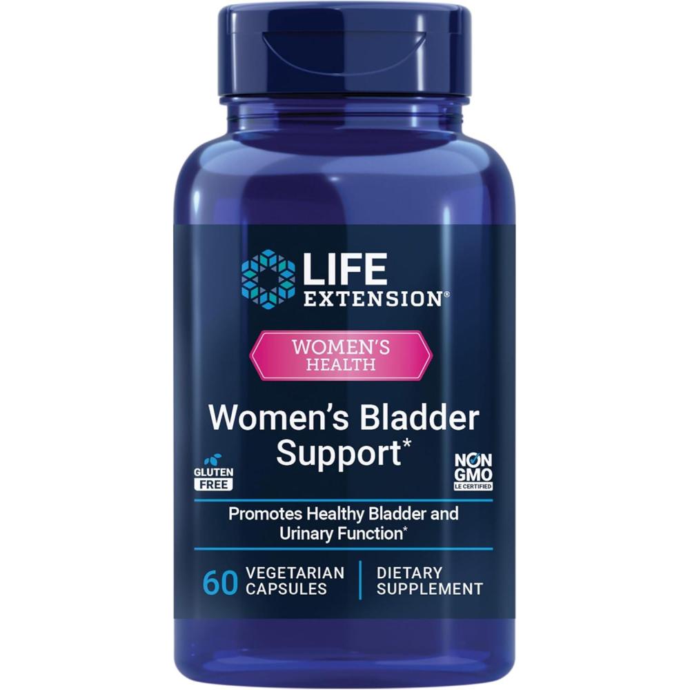 imageLife Extension Womens Bladder Support for Bladder Health and Normal Urinary Frequency Horsetail Lindera and ThreeLeaf Caper Extracts NonGMO Gluten Free 60 Vegetarian Capsules