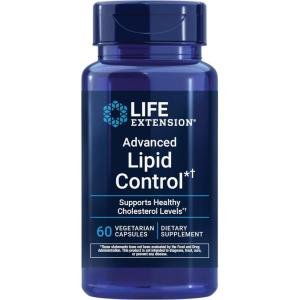 Life Extension Advanced Lipid Control, amla Extract, Indian Gooseberry, Heart Health, endothelial Health, Vegetarian, Gluten-Free, 60 Capsules
