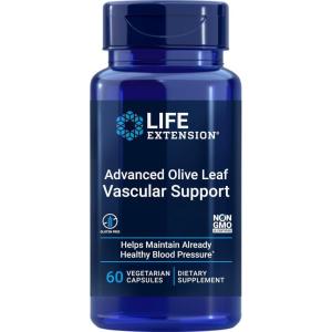 Life Extension Advanced Olive Leaf Vascular Support, Olive Extract, Celery Extract, oleuropein, Blood Pressure Health Support, Cardiovascular Health, Vegetarian, Gluten-Free, Non-GMO, 60 Capsules