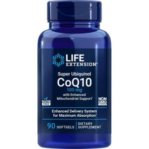 Life Extension COQ10 Super Ubiquinol 100mg with Enhanced Mitochondrial Support, 90 Softgels