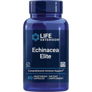 Life Extension Echinacea Elite, E. purpurea, E. angustifolia, Whole-Plant Extract, Immune Support, Dual-extracts, standardized Formula, Gluten Free, Non-GMO, Vegetarian, 60 Capsules