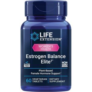 Life Extension Estrogen Balance Elite, Menopause Support Supplement, Hormone Balance, hot Flashes, Night Sweats, Vaginal Dryness, Gluten-Free, Non-GMO, Vegetarian, 60 Tablets.