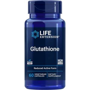 Life Extension Glutathione 500 mg – Glutathione Capsules, Antioxidant Supplement, Oxidative Stress, Active Reduced Form – Gluten-Free, Non-GMO, Vegetarian – 60 Capsules