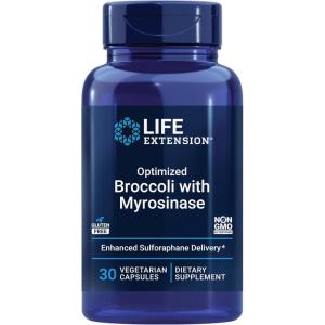 Life Extension Optimized Broccoli with Myrosinase, Liver and Detox Supplement, Advanced bioavailable, Once-Daily, Non-GMO, Vegetarian, Gluten-Free, 30 Capsules