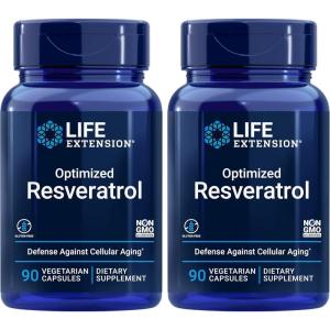 Life Extension Optimized Resveratrol, 90 Vegetarian Capsules(90 Count (Pack of 2))
