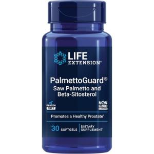 Life Extension PalmettoGuard Saw Palmetto & Beta-Sitosterol – Supports Healthy Prostate Function & Hormone Metabolism Health – Supplements for Men – Gluten-Free, Non-GMO – 30 softgels