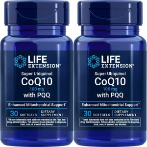 Life Extension Super Ubiquinol CoQ10 with PQQ, 30 softgels (Pack of 2)