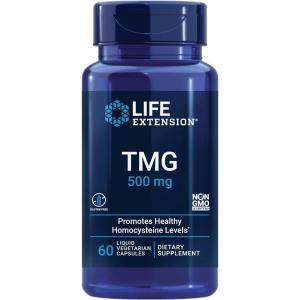 Life Extension TMG, trimethylglycine, Encourages Healthy homocysteine Levels, Non-GMO, Gluten-Free, Vegetarian, 60 Capsules(60 Count (Pack of 1))