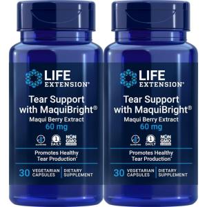 Life Extension Tear Support with MaquiBright 60 mg, 30 Vegetarian Capsules (Pack of 2)