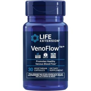 Life Extension VenoFlow™, nattokinase Enzyme, French Maritime Pine bark Extract, Supports Healthy Vascular Function, arm and Leg Circulation, Gluten Free, Non-GMO, Vegetarian, 1-Daily, 30 Capsules