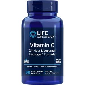 Life Extension Vitamin C 24-Hour Liposomal Hydrogel Formula, 90 Vegetarian Tablets