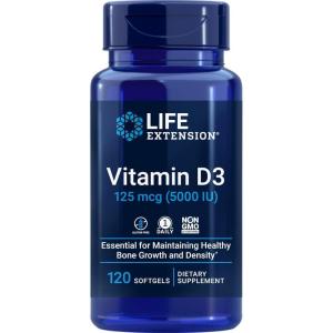 Life Extension Vitamin D3 5000 IU, 120 Softgels, 125mcg(120 Count (Pack of 1))