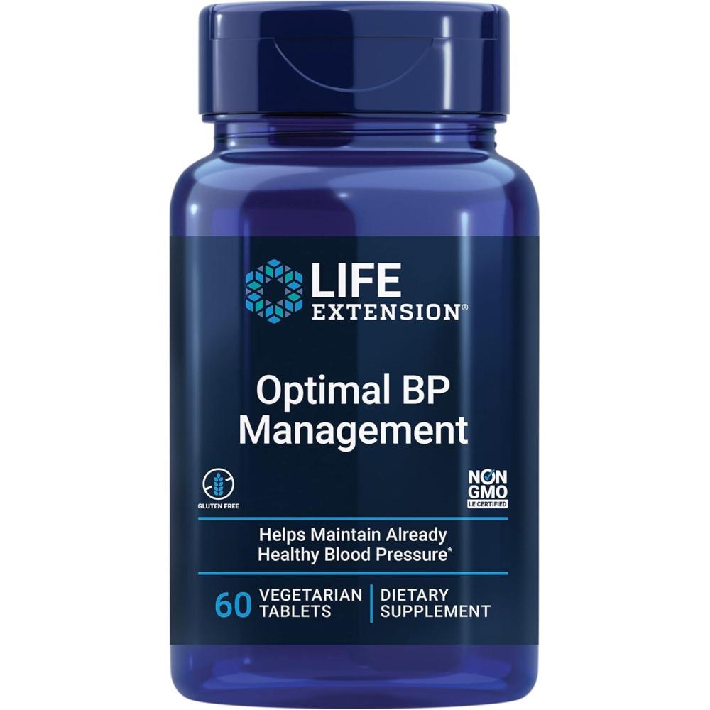 imageLife Extension Optimal BP Management Supports AlreadyHealthy Blood Pressure  Pomegranate amp Grapeseed Extracts  60 Vegetarian Tablets