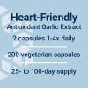 Life Extension Optimized Garlic, standardized Capsules for Heart Health, Immune Support, Cellular detoxification and Healthy platelet Function, Gluten-Free, Non-GMO, Vegetarian, 200 Capsules
