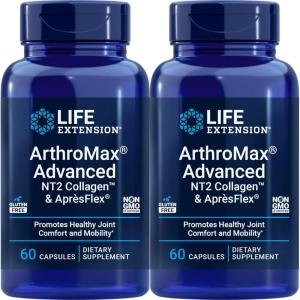 Life Extension ArthroMax Advanced with NT2 Collagen & ApresFlex, 60 Capsules (Pack of 2)