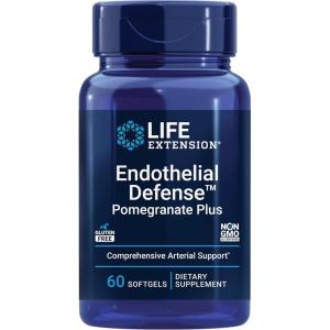 Life Extension Endothelial Defense Pomegranate Plus – Pomegranate Seed, Flower And Fruit Extract Formula Supplement for Heart and Endothelial Health – Gluten-Free, Non-GMO – 60 Softgels