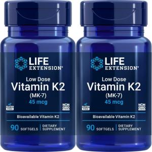 Life Extension Low Dose Vitamin K2, 90 Softgels (Pack of 2)