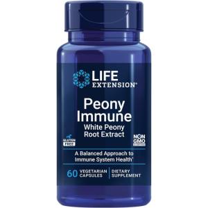Life Extension Peony Immune, White Peony Root, Immune Health Support, Immune System, Gluten-Free, Non-GMO, Vegetarian, 60 Capsules