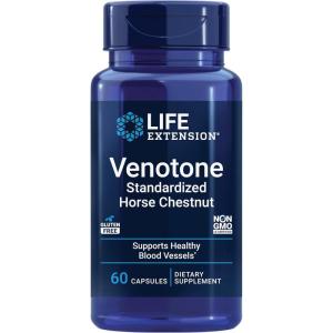 Life Extension Venotone – Standardized Horse Chestnut – Promotes Healthy Fluid Balance – Gluten-Free, Non-GMO – 60 Capsules